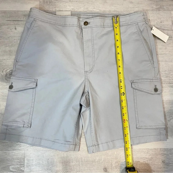 NWT Van Heusen Cargo Shorts 36 Stretch Cotton 8in Inseam- Stone Grey - Picture 6 of 16